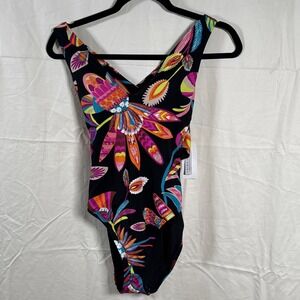 Trina‎ Turk Women's Standard Luminary One Piece Swimsuit Floral Print Size 6